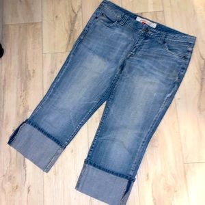 Y2K Mossimo boyfriend jeans cuffed Capri size 11